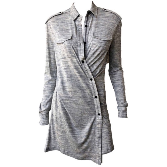 Rag & Bone Gray Heather Leyton Wool Blend Casual Dress Size Medium - Picture 2 of 8